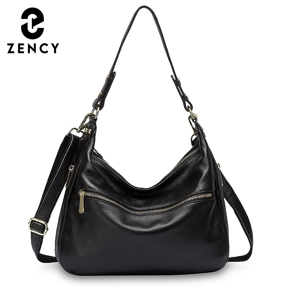 Zency Luxury Women Shoulder Bag 100% Genuine Leather Tote Messenger Bag