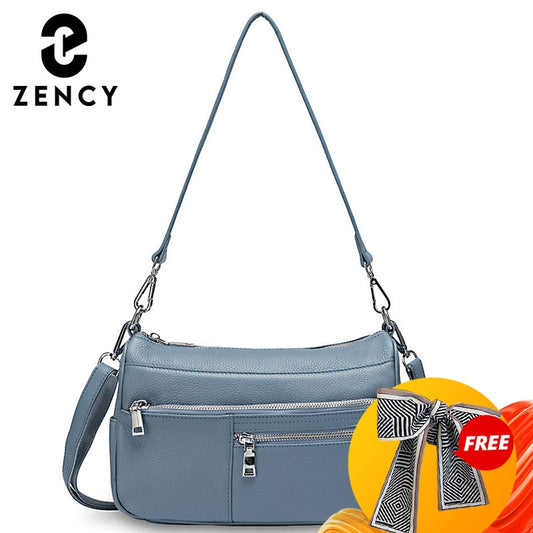 Zency Noble Women Shoulder Bag 100% Genuine Leather Fashion Crossbody Purse Handbag