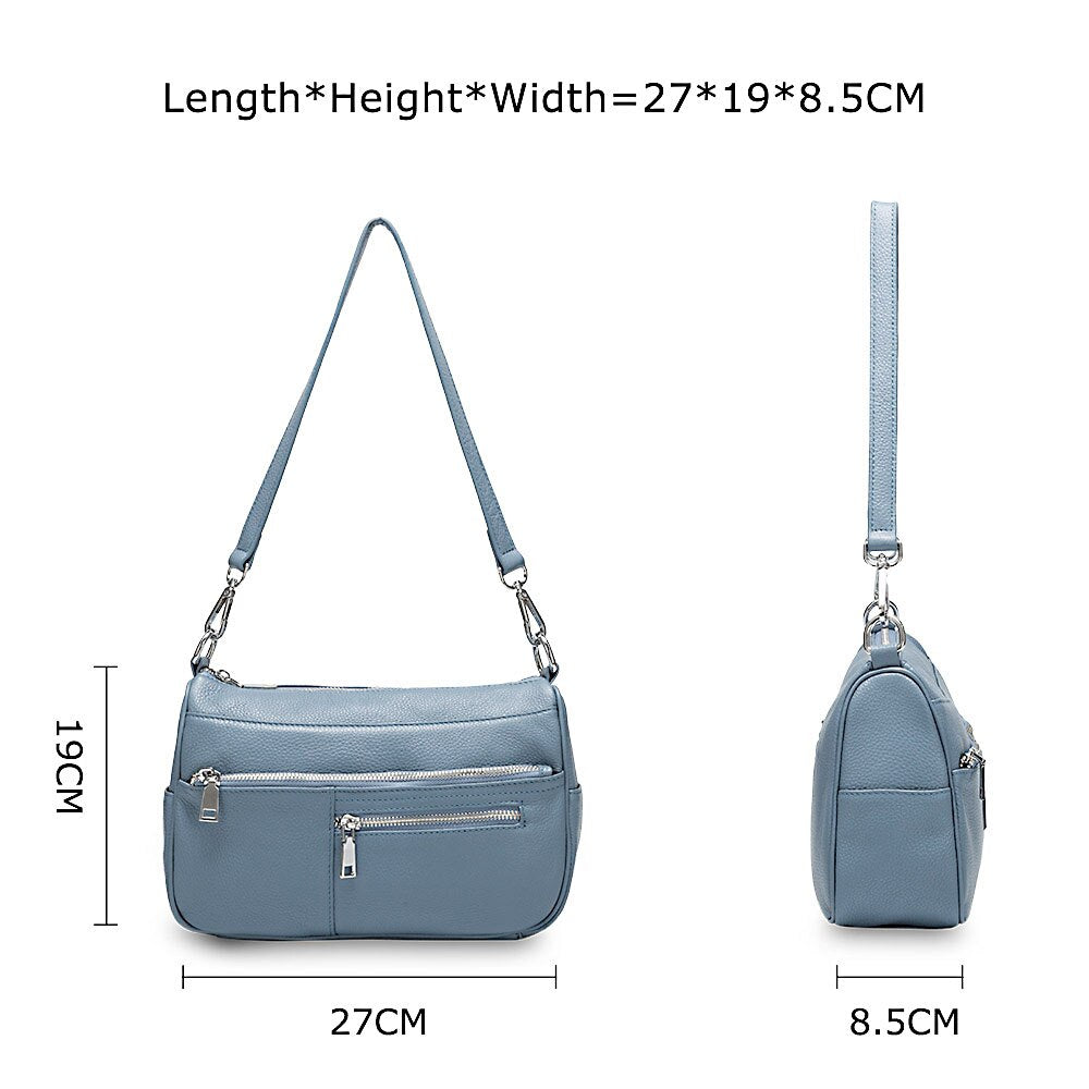 Zency Noble Women Shoulder Bag 100% Genuine Leather Fashion Crossbody Purse Handbag