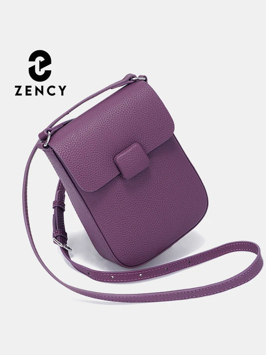 Zency Real Leather Female Crossbody Mini Small Phone Bag Trendy