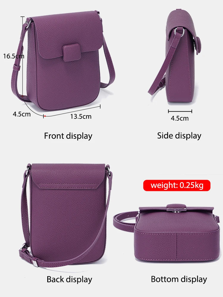 Zency Real Leather Female Crossbody Mini Small Phone Bag Trendy
