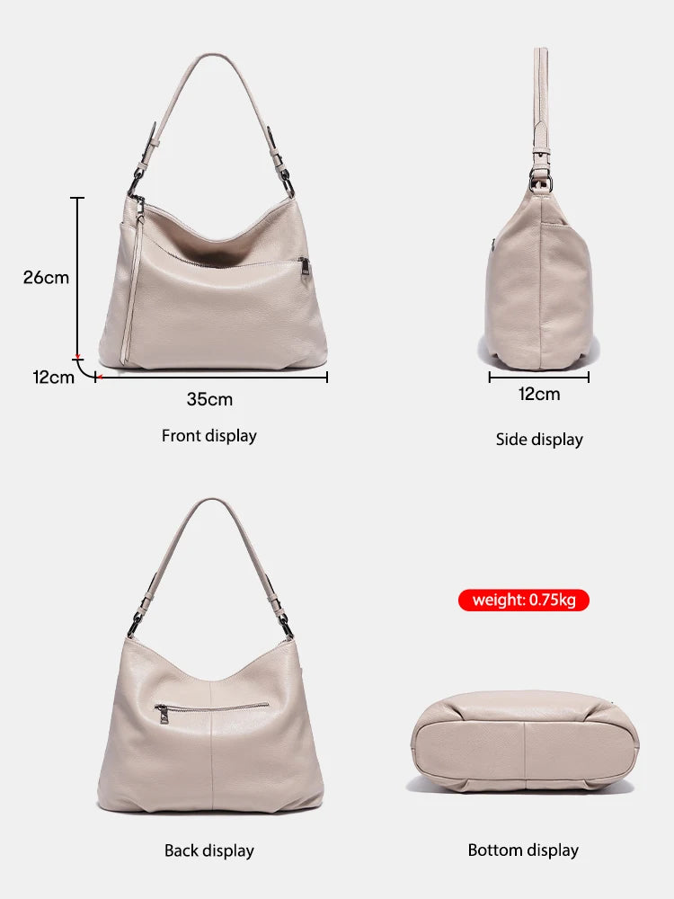 Zency Women Genuine Leather Hobo Bag