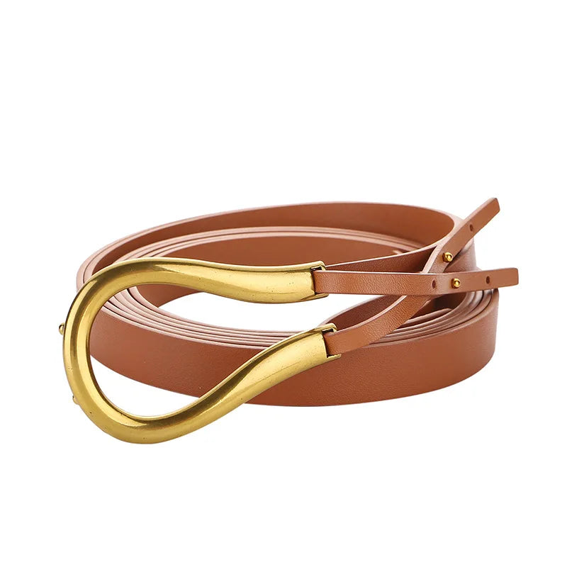 Zency Soft Cowhide Leather Waistband Versatile Elegant Fashion Design Women Belt For Dress