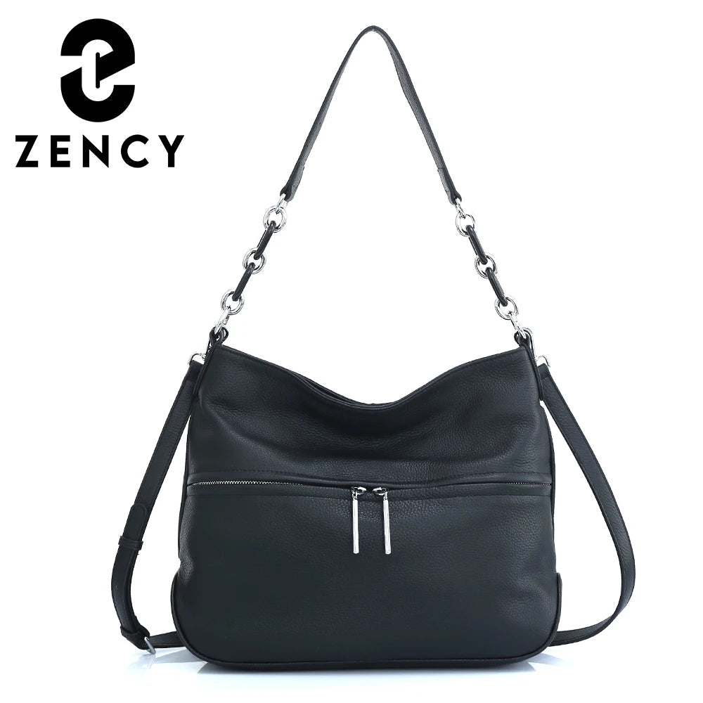 Zency Soft Cowhide Leather Winter Women's Shoulder Bag Casual Commuter