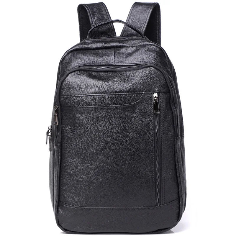 Zency Soft Genuine Leather Backpack Large Capacity Daily Casual Rucksack Office Work Business Bag Travel Casual Knapsack