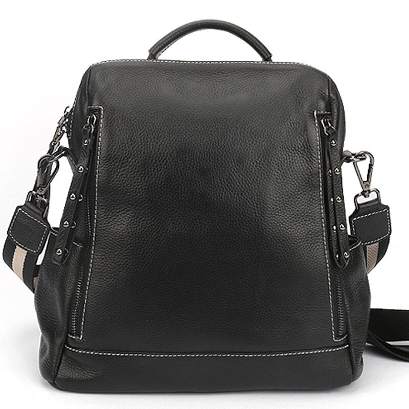 Zency Soft Genuine Leather Splittable Strap Female Rucksack Two Use Ways