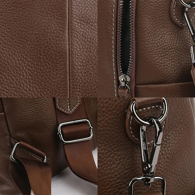 Zency Soft Genuine Leather Splittable Strap Female Rucksack Two Use Ways