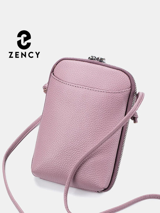 Zency Genuine Leather Small Phone Bag Multi-functional Cross body