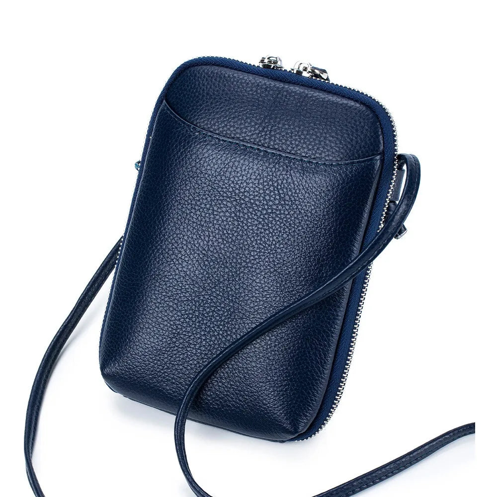 Zency Genuine Leather Small Phone Bag Multi-functional Cross body