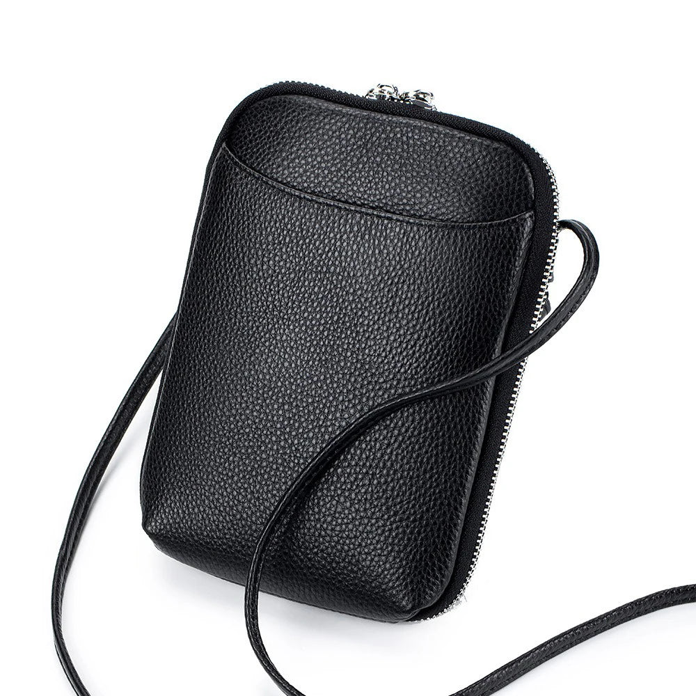 Zency Genuine Leather Small Phone Bag Multi-functional Cross body