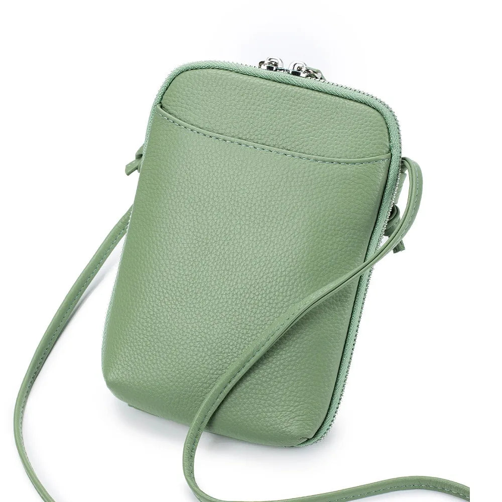 Zency Genuine Leather Small Phone Bag Multi-functional Cross body