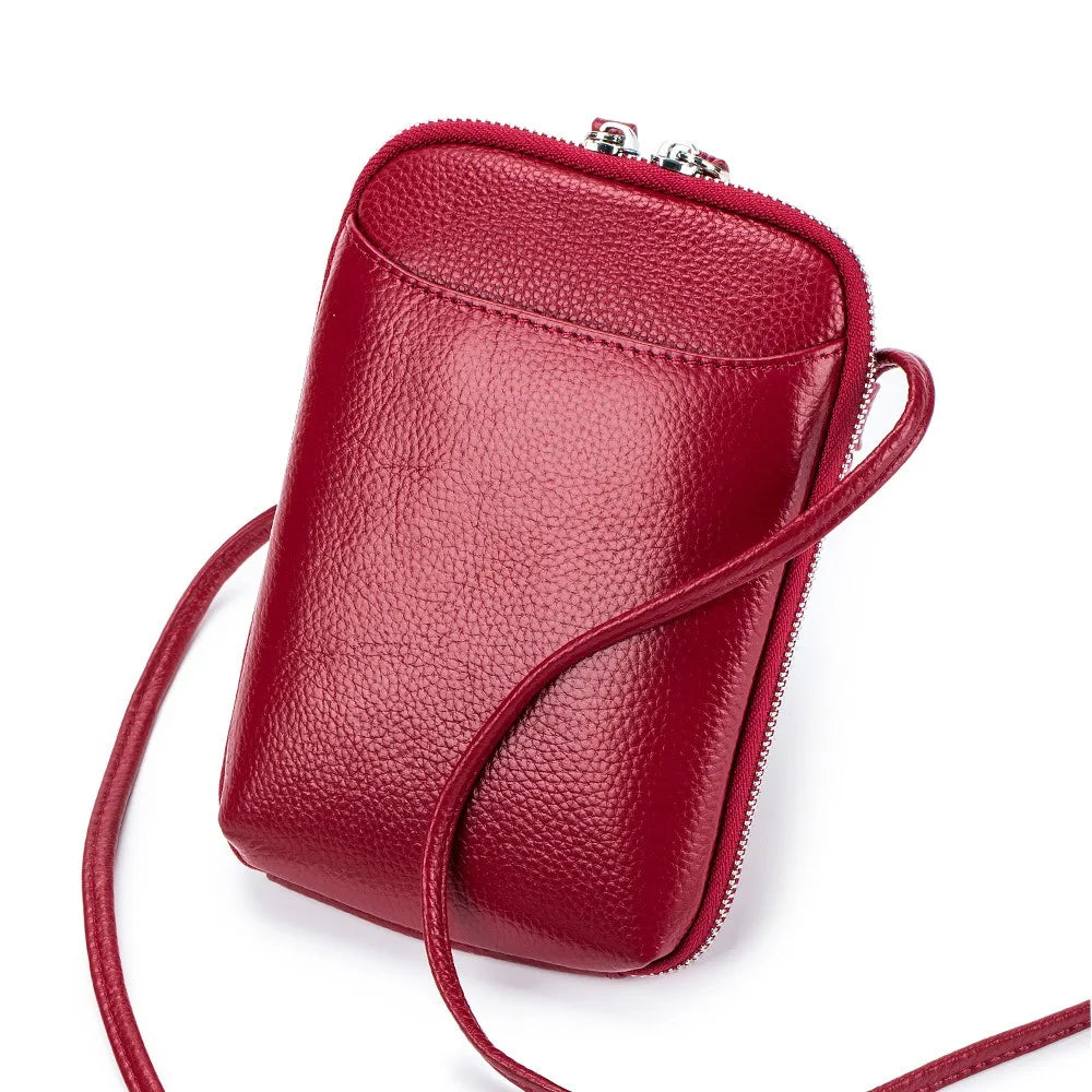 Zency Genuine Leather Small Phone Bag Multi-functional Cross body