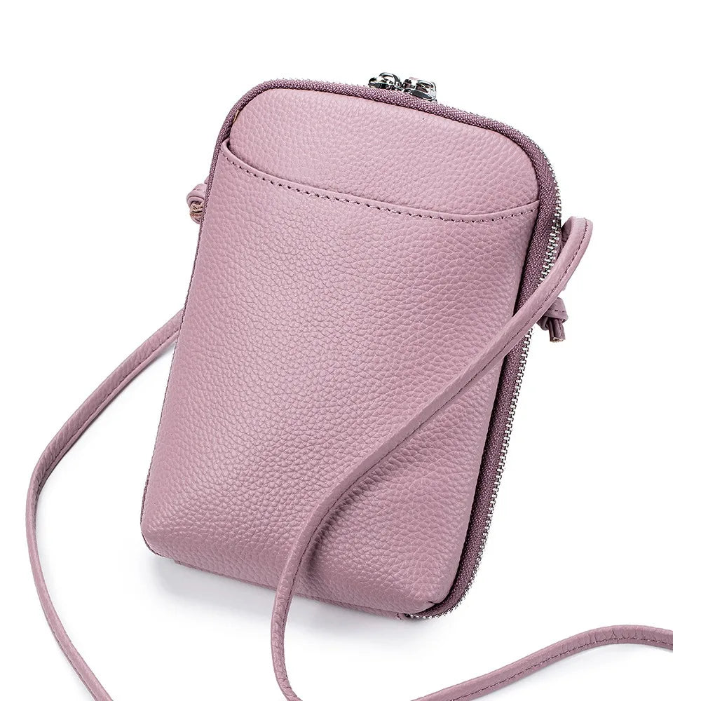 Zency Genuine Leather Small Phone Bag Multi-functional Cross body