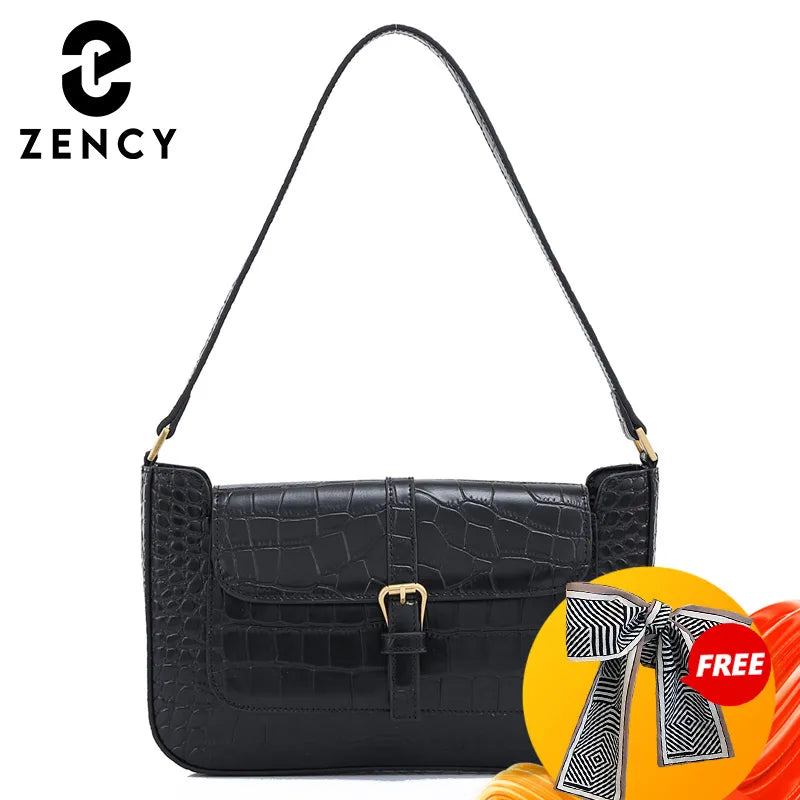 Zency Soft Genuine Leather Designer Handbag Fashion Girls Underarm Bag Gift For Lovers