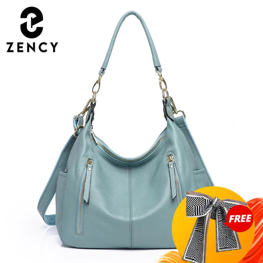 Zency Soft Genuine Leather Large Capacity Women's Hobos Bag