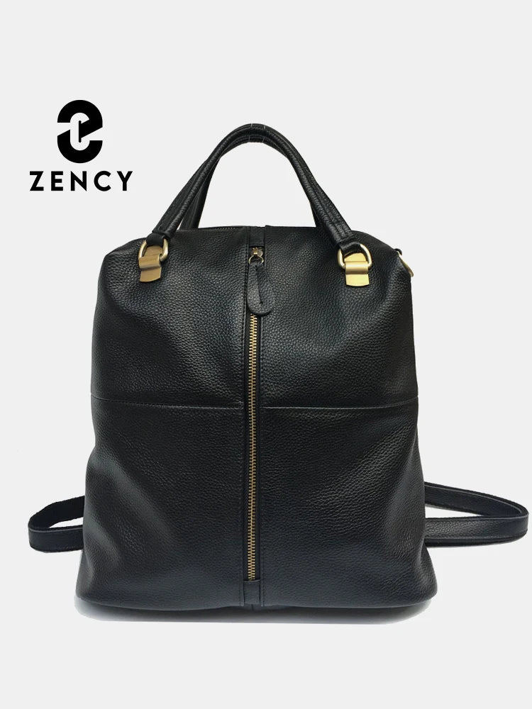 Zency Anti-Theft Vintage Women's Genuine Leather Backpacks Large Designer Travel Bag