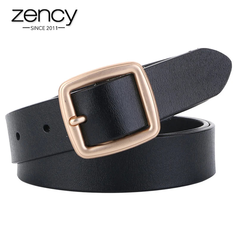 Zency High Quality Fashion Pin Buckle Waist Belt For Jeans Black White Brown