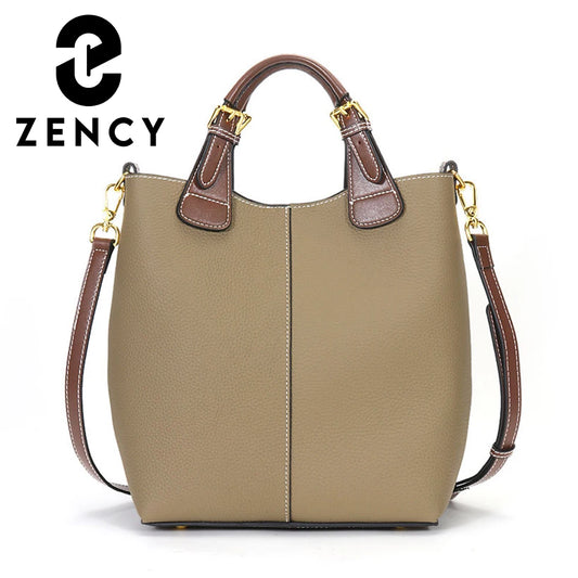 Zency Women Luxury Designer Bucket Bag Retro Tote Large Composite Bags