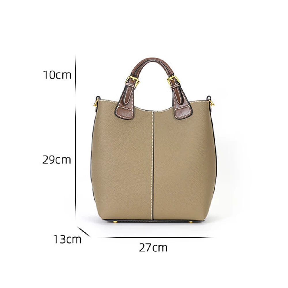 Zency Women Luxury Designer Bucket Bag Retro Tote Large Composite Bags