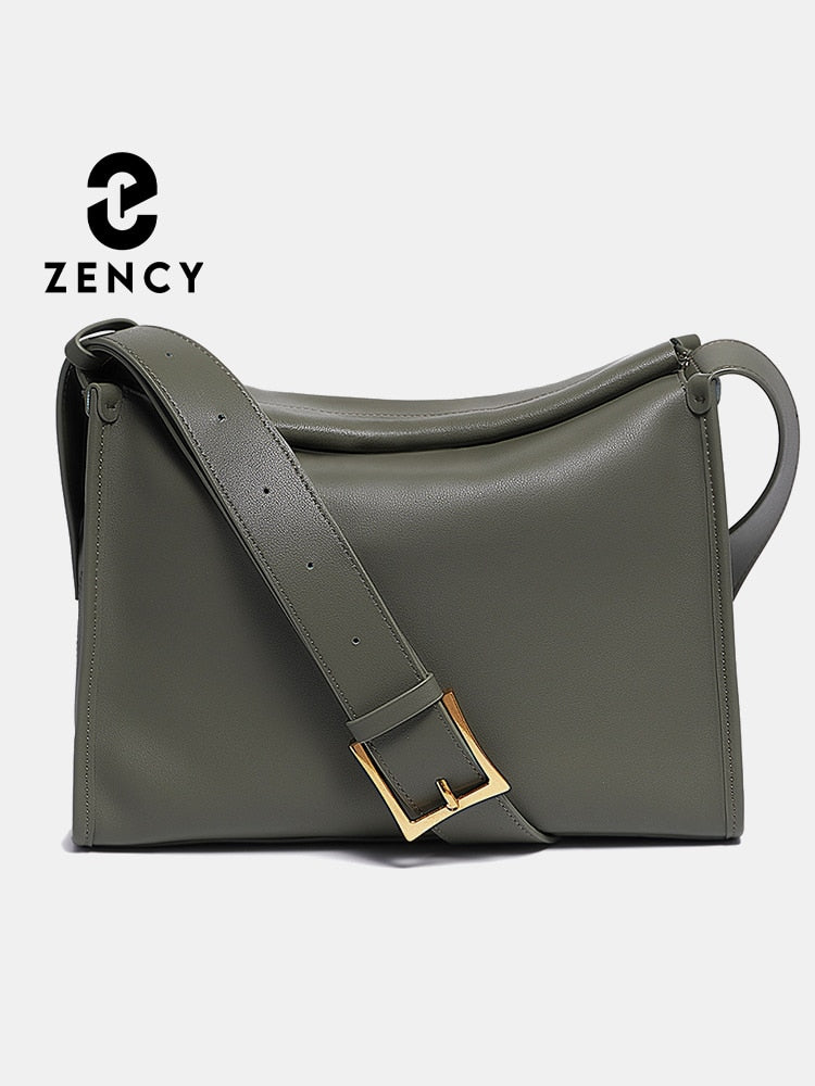 Zency Women's Handbags Soft Leather Crossbody Bag Satchel Large Capacity Pocket Designer With Adjustable Strap Trendy For Work Bag