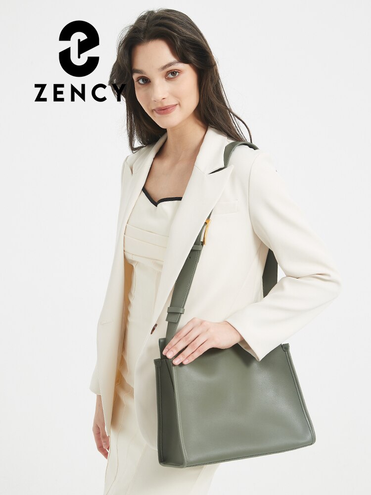 Zency Women's Handbags Soft Leather Crossbody Bag Satchel Large Capacity Pocket Designer With Adjustable Strap Trendy For Work Bag