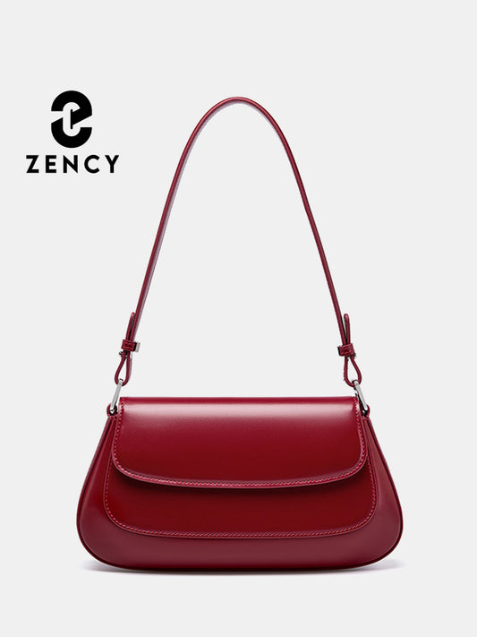 Zency Luxury Handbags Purses For Women Genuine Leather French Style 2024 Summer Ladies Shoulder Bag Underarm Crossbody Messenger